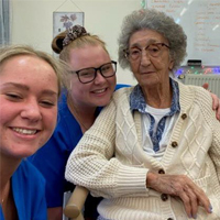 Annaleise and Katie with Urbenville MPS aged care resident Fay