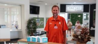 One of our valued Healthcare Helper volunteers, Jonathan Lawrence, at Lismore Base Hospital.